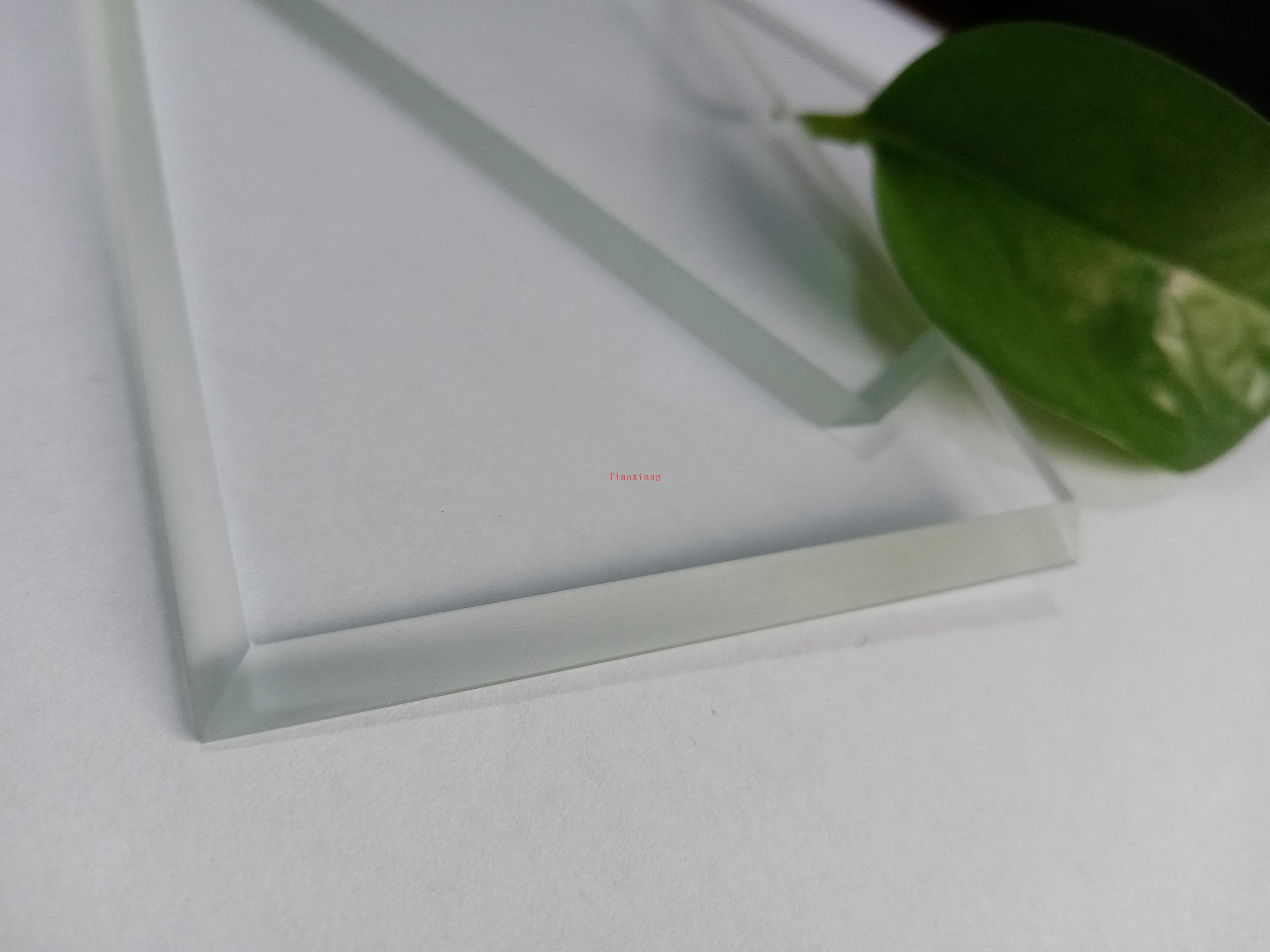 Custom cut small size tempered beveled chamfer glass pieces for LED light glass cover